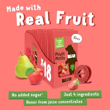 BEAR Real Fruit Snack Rolls - Healthy & Fun Snack for All Ages