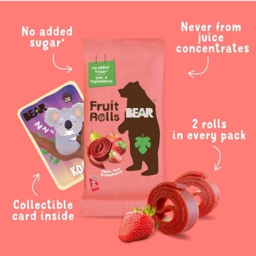 BEAR Real Fruit Snack Rolls - Healthy & Fun Snack for All Ages