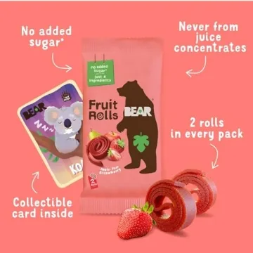 BEAR Real Fruit Snack Rolls - Healthy & Fun Snack for All Ages