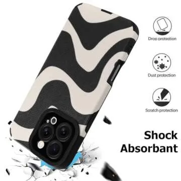 Wlxee Case for iPhone 16 Pro Max 6.9" 2024 Wave Pattern Case Soft TPU Bumper Silicone Glue Phone Cas...