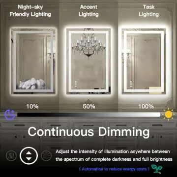 LED Bathroom Mirror with Anti-Fog Dimmable Lighting