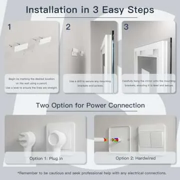 LED Bathroom Mirror with Anti-Fog Dimmable Lighting