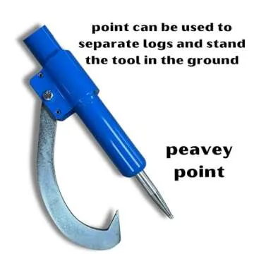 LogRite 60” Peavey Tool | Aluminum Handled Log Peavey | Grips 10"-36" Diameter Logs | Lightweight and Strong | Textured Grip Logging Tool | Made in The US