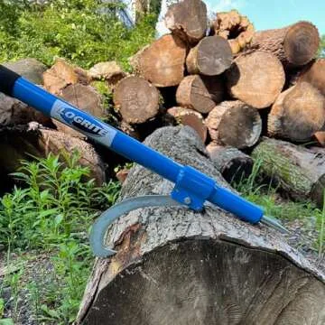 LogRite 60” Peavey Tool | Aluminum Handled Log Peavey | Grips 10"-36" Diameter Logs | Lightweight and Strong | Textured Grip Logging Tool | Made in The US