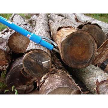 LogRite 60” Peavey Tool | Aluminum Handled Log Peavey | Grips 10"-36" Diameter Logs | Lightweight and Strong | Textured Grip Logging Tool | Made in The US