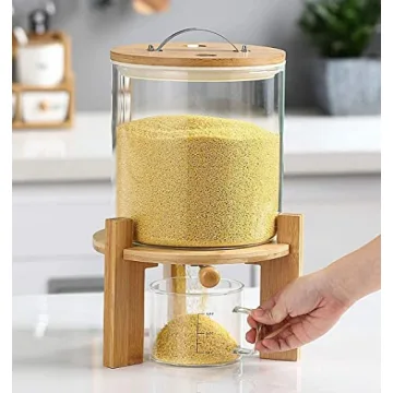 IYTBILQ Glass Cereal Dispenser for Pantry Organization