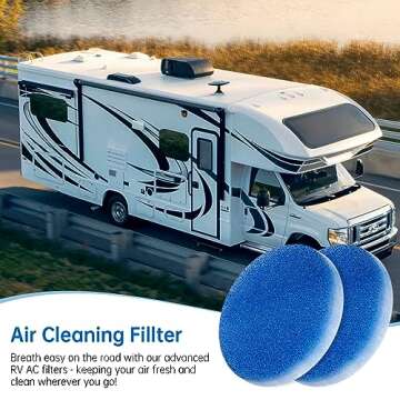 Euqada RV AC Filters (8 Pack) 5.25” Diameter Round Air Duct Filter Replacement MERV 6 for Airflow System of Motorhome, Blue