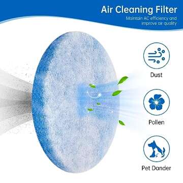 Euqada RV AC Filters (8 Pack) 5.25” Diameter Round Air Duct Filter Replacement MERV 6 for Airflow System of Motorhome, Blue