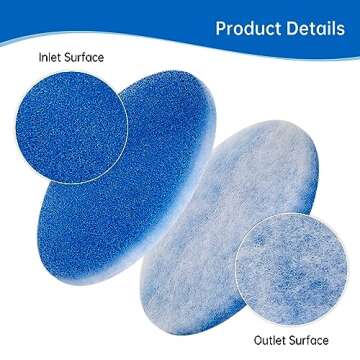 Euqada RV AC Filters (8 Pack) 5.25” Diameter Round Air Duct Filter Replacement MERV 6 for Airflow System of Motorhome, Blue