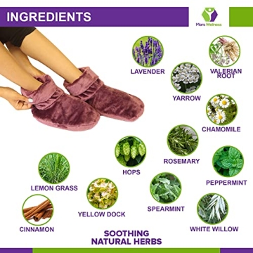 Mars Wellness Heated Booties - Comforting Herbal Therapy Slippers