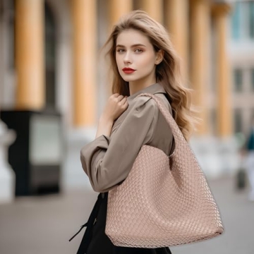 Vegan Leather Hand-Woven Tote Bag for Everyday Style