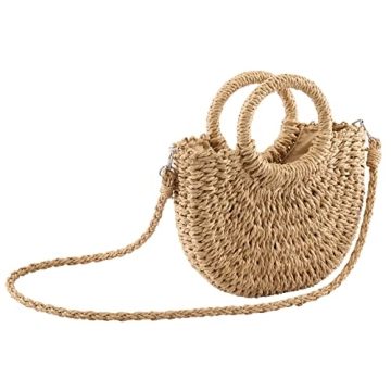 Ayliss Women Mini Straw Handbag Summer Beach Rattan Tote