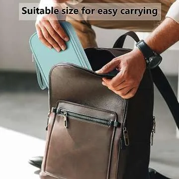 DDgro Tech Organizer Travel Carrying Case Cables Pouch Organize and Storage Accessories Electronics Cords Charger Earphones Power Bank (Mint Green, PU-M)