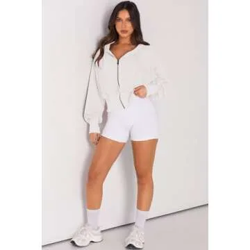 Stylish Nirovien Cropped Zip Up Hoodie for Women