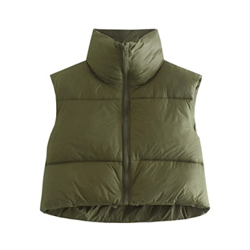 Lightweight Women's Winter Padded Crop Vest for Stylish Warmth