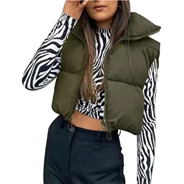 Lightweight Women's Winter Padded Crop Vest for Stylish Warmth