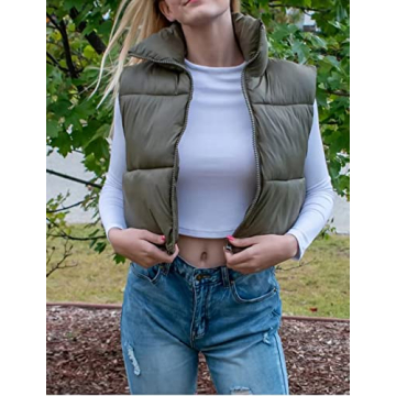 Lightweight Women's Winter Padded Crop Vest for Stylish Warmth