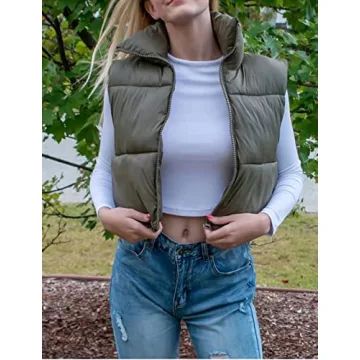 Lightweight Women's Winter Padded Crop Vest for Stylish Warmth