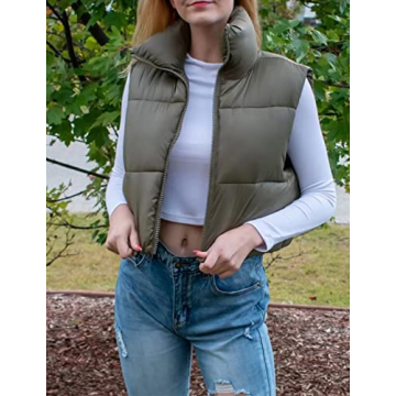 Lightweight Women's Winter Padded Crop Vest for Stylish Warmth