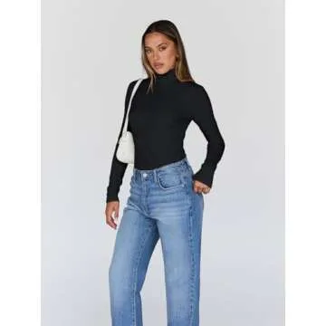 Trendy Queen Women's Turtleneck Long Sleeve Shirt Essential