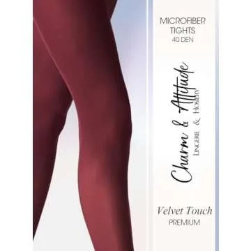 Charm and Attitude Burgundy Tights for Women | Wine Color Bordeaux Sheer Pantyhose | Maroon Stockings Nylons 40D - Burgundy, M