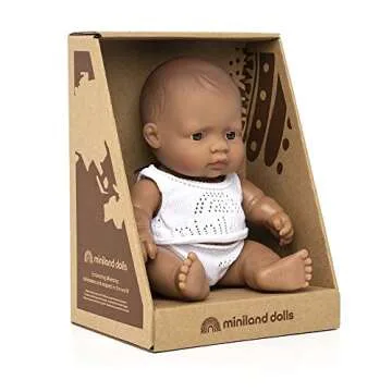 Miniland Doll - 8 1/4'' Hispanic Boy – Anatomically Correct & Quality Toy