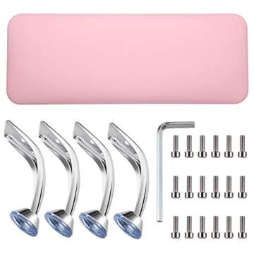 Noverlife Pink Nail Arm Rest, Microfiber Leather Manicure Hand Rest Cushion, Professional Non-Slip Foot Hand Arm Wrist Pillow Stand Hand Holder for Toe & Fingernails Nail Tech Use - Pink