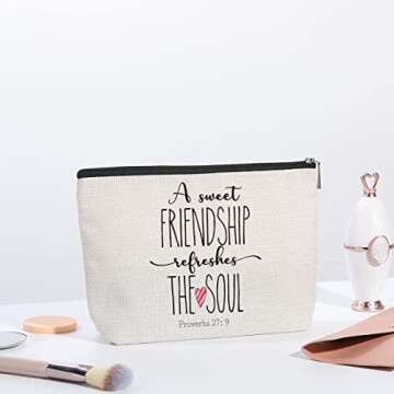 kdxpbpz Makeup Bag - Christian Secret Sister Birthday Gift for Best Friends - Valentines Day Gift