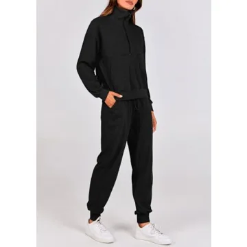 Stylish PRETTYGARDEN Women’s Sweatsuit Set in Ribbed Fabric