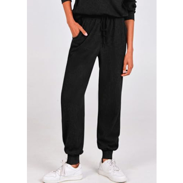 Stylish PRETTYGARDEN Women’s Sweatsuit Set in Ribbed Fabric