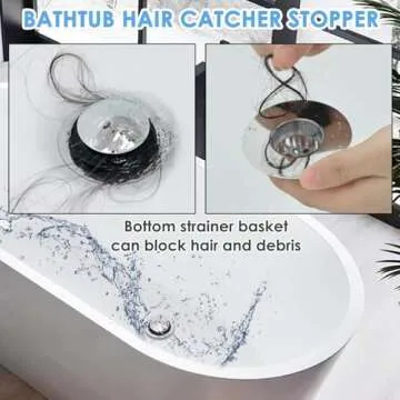 BAOLSLS Bathtub Drain Stopper for Easy Clog Prevention
