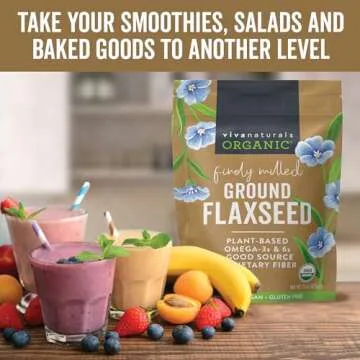 Viva Naturals Organic Ground Flaxseed for Smoothies & Baking