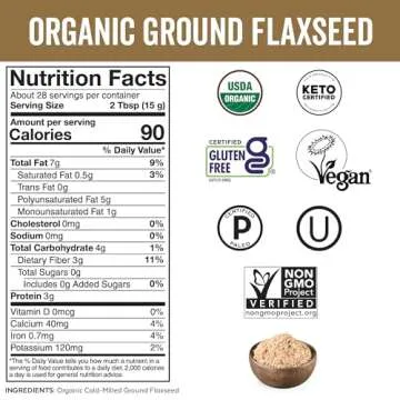 Viva Naturals Organic Ground Flaxseed for Smoothies & Baking