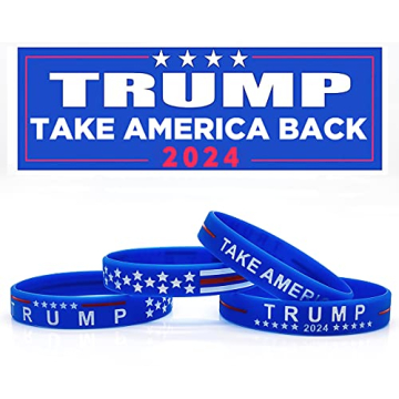 Yangmics Direct 4 Trump Take American Back for President 2024 Silicone Bracelets - Inspirational Mot...