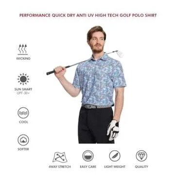 Performance Moisture Wicking Golf Shirts for Men