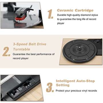 LP&No.1 Wireless Vintage Record Player for Music Lovers