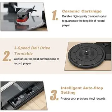 LP&No.1 Wireless Vintage Record Player for Music Lovers