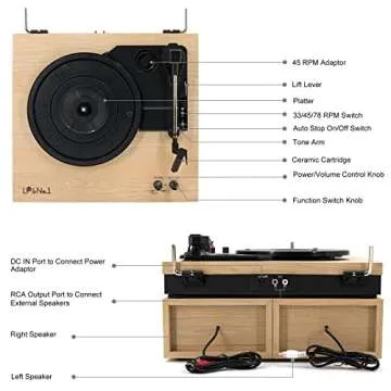 LP&No.1 Wireless Vintage Record Player for Music Lovers