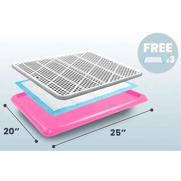 Pet Awesome Dog Potty Tray/Puppy Pee Pad Holder 25”x20” Indoor Wee Training for Small and Medium...