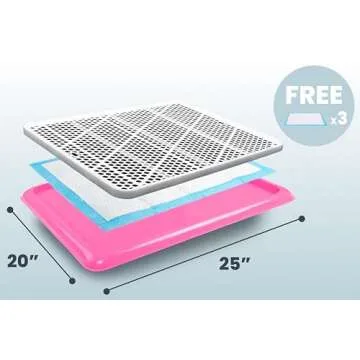 Pet Awesome Dog Potty Tray/Puppy Pee Pad Holder 25”x20” Indoor Wee Training for Small and Medium...