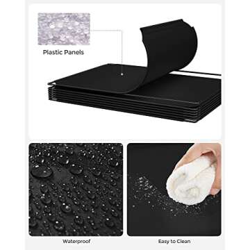 SONGMICS Cube Storage Organizer, Set of 16 Plastic Cubes, Book Shelf, Closet Organizers and Storage, Room Organization, Bedroom Living Room, 12.2 x 48.4 x 48.4 Inches, Black ULPC44BK