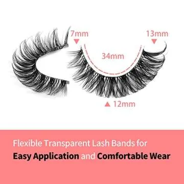 Natural C Curl Strip Lashes - 7 Pairs for Glam Looks