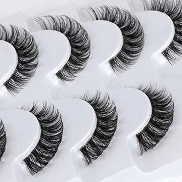 Natural C Curl Strip Lashes - 7 Pairs for Glam Looks