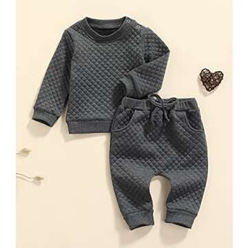 Newborn Baby Boy Girl Clothes Gender Neutral Sweatsuit Unisex Outfit Set