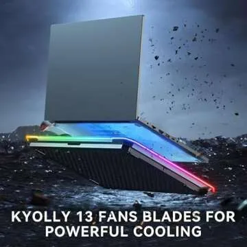 KYOLLY RGB Laptop Cooling Pad Gaming Laptop Cooler, Laptop Fan Cooling Stand with 13 Quiet Cooling F...