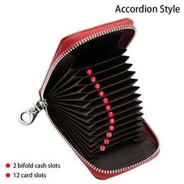 Genuine Leather RFID Credit Card Wallet in Wine Red