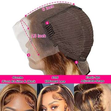 Aicrelery 26 Inch Body Wave Lace Front HD Wig for Women