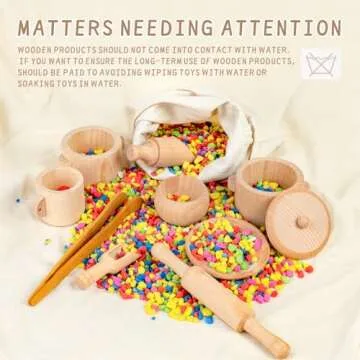 Busy Edition 13-Piece Wooden Sensory Bin Tools for Toddlers