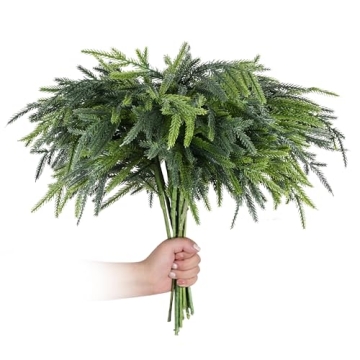 Norfolk Pine Branches for Christmas Decor - 12Pcs