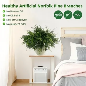 Norfolk Pine Branches for Christmas Decor - 12Pcs